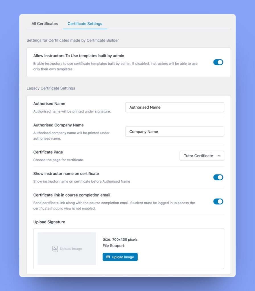 Documention Certificate