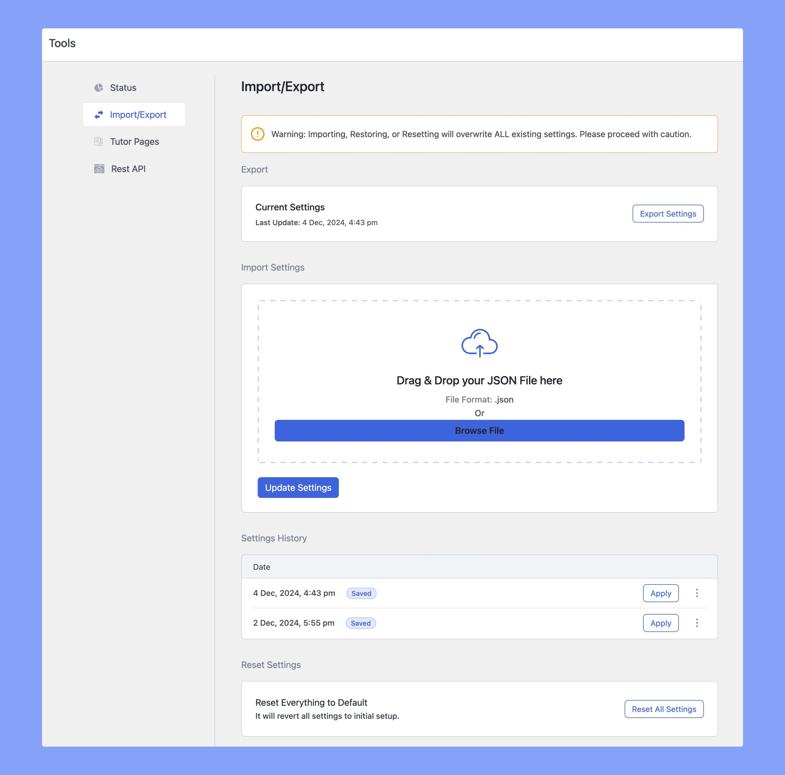 Import-export-Tutor-LMS-settings