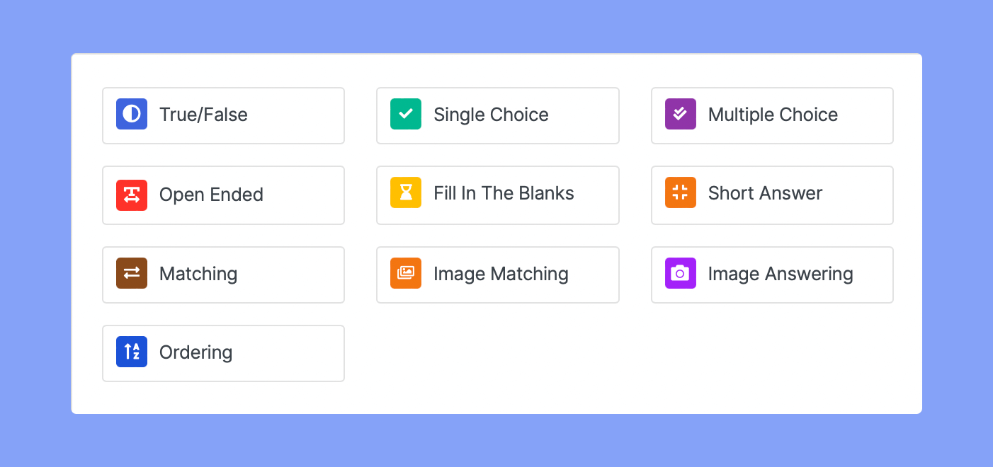 Tutor LMS Quiz Question Types