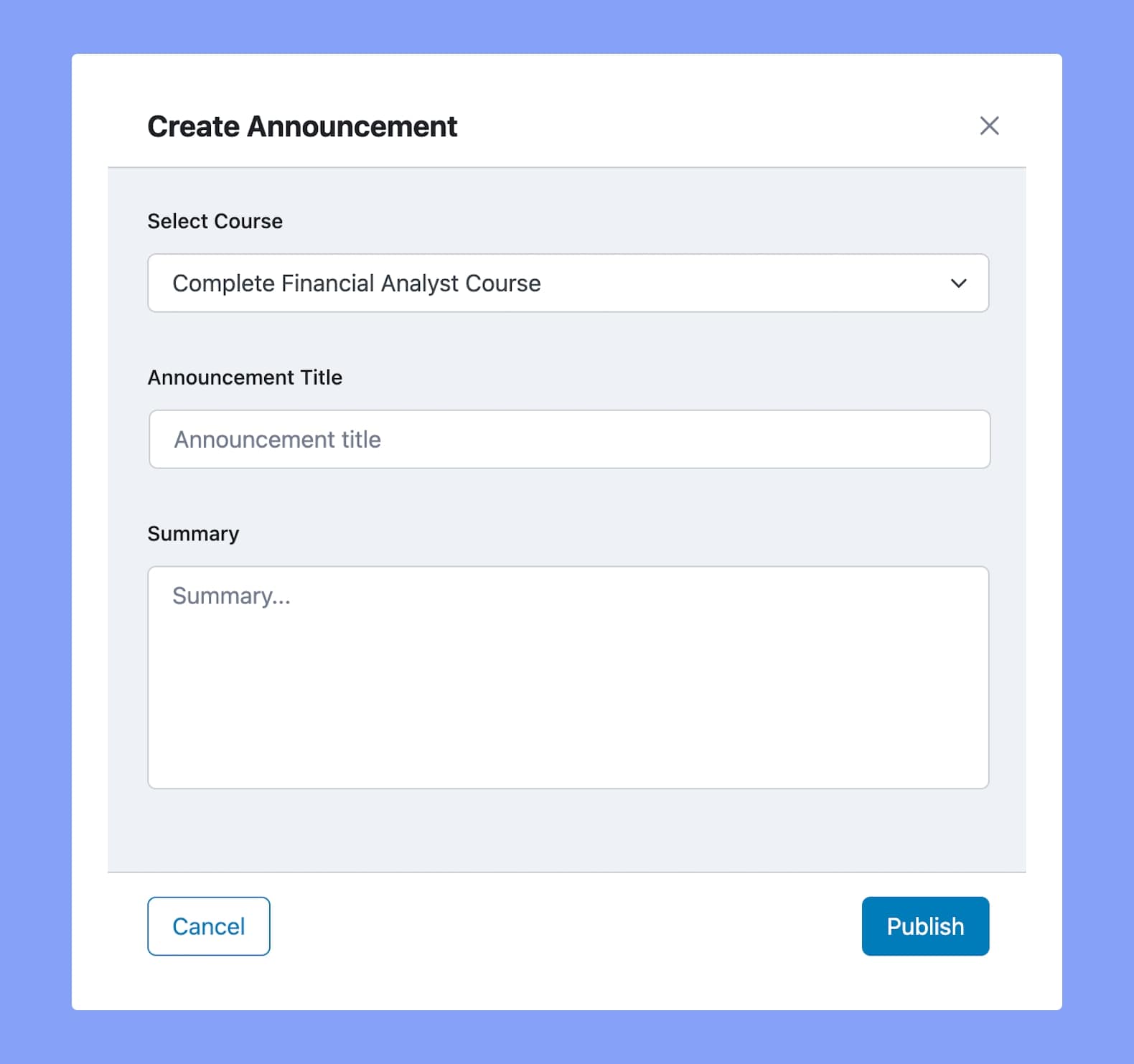 Tutor LMS Menus - Announcements