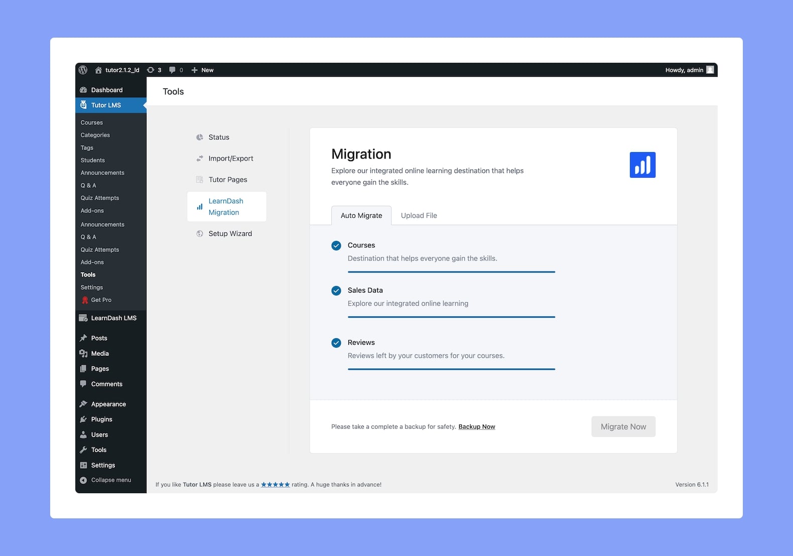 Tutor LMS LearnDash Migration - Migration Completed