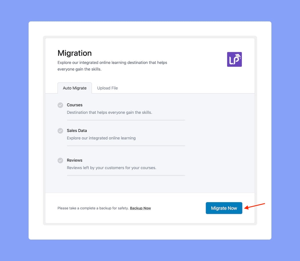 LearnPress migration