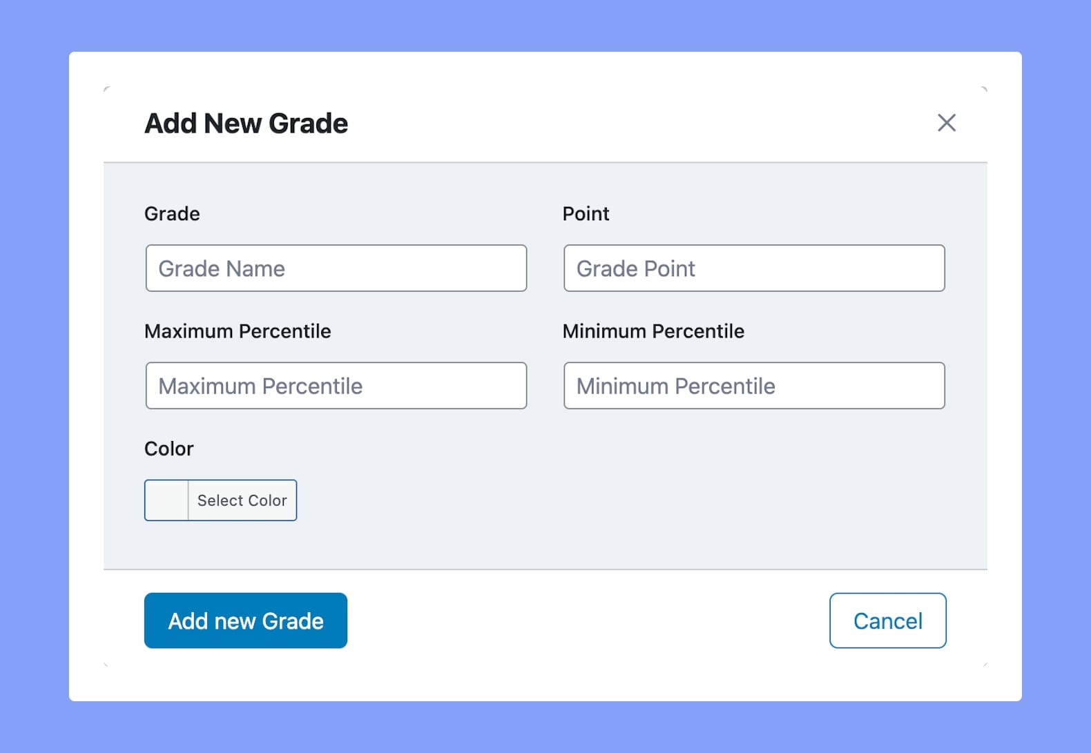 Tutor LMS Gradebook Add New Grade Form