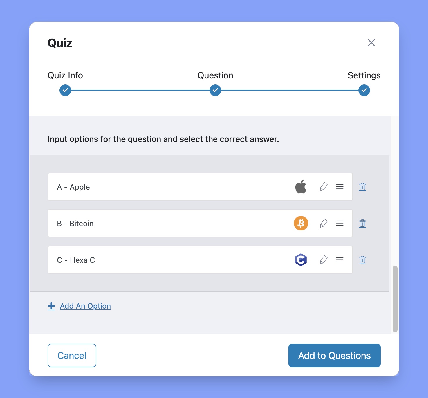 Answer matching for the Tutor LMS quizzes