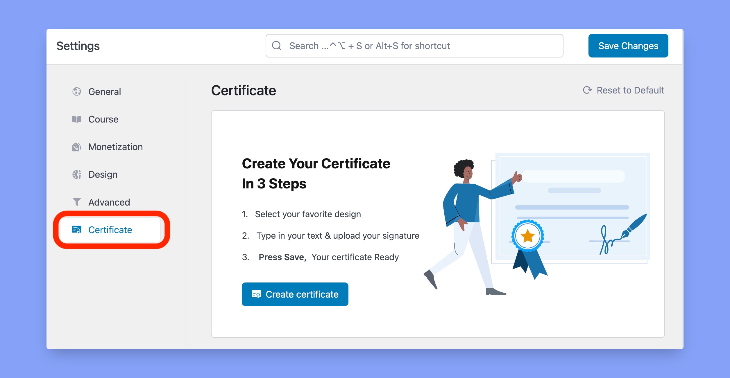 Create your Tutor LMS certificate