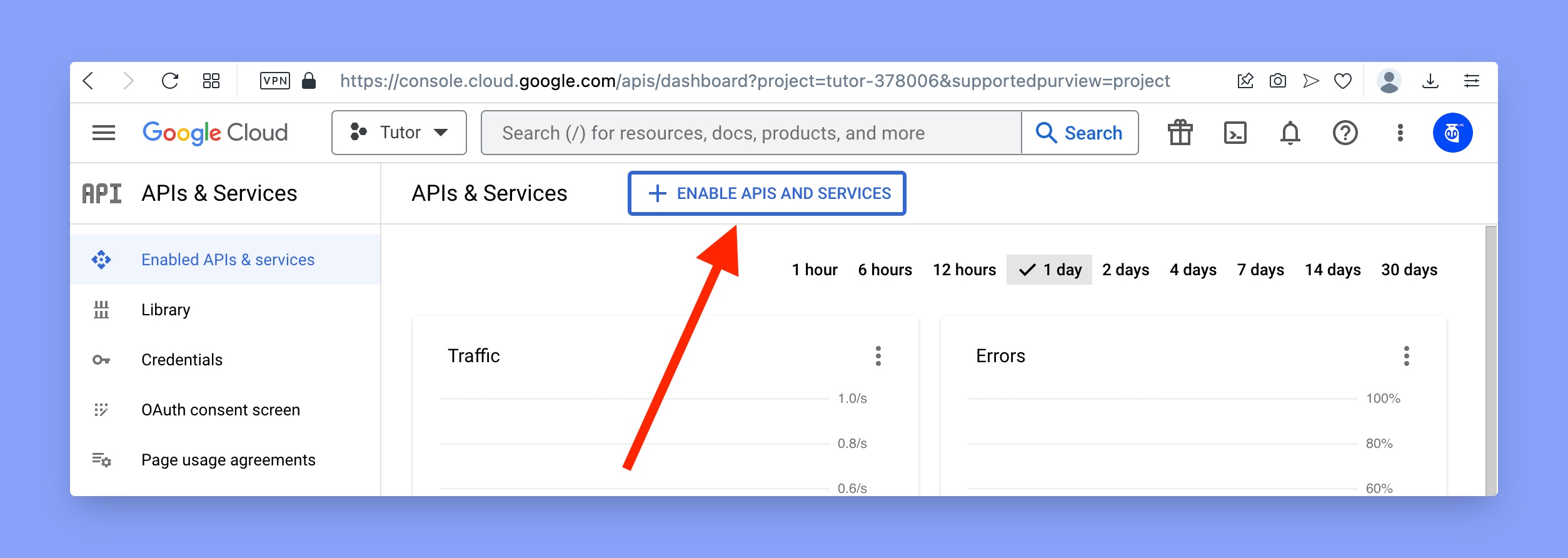 Enable APIs and Services