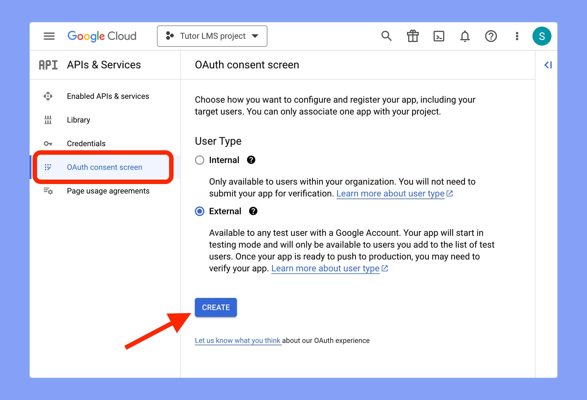 OAuth consent screen