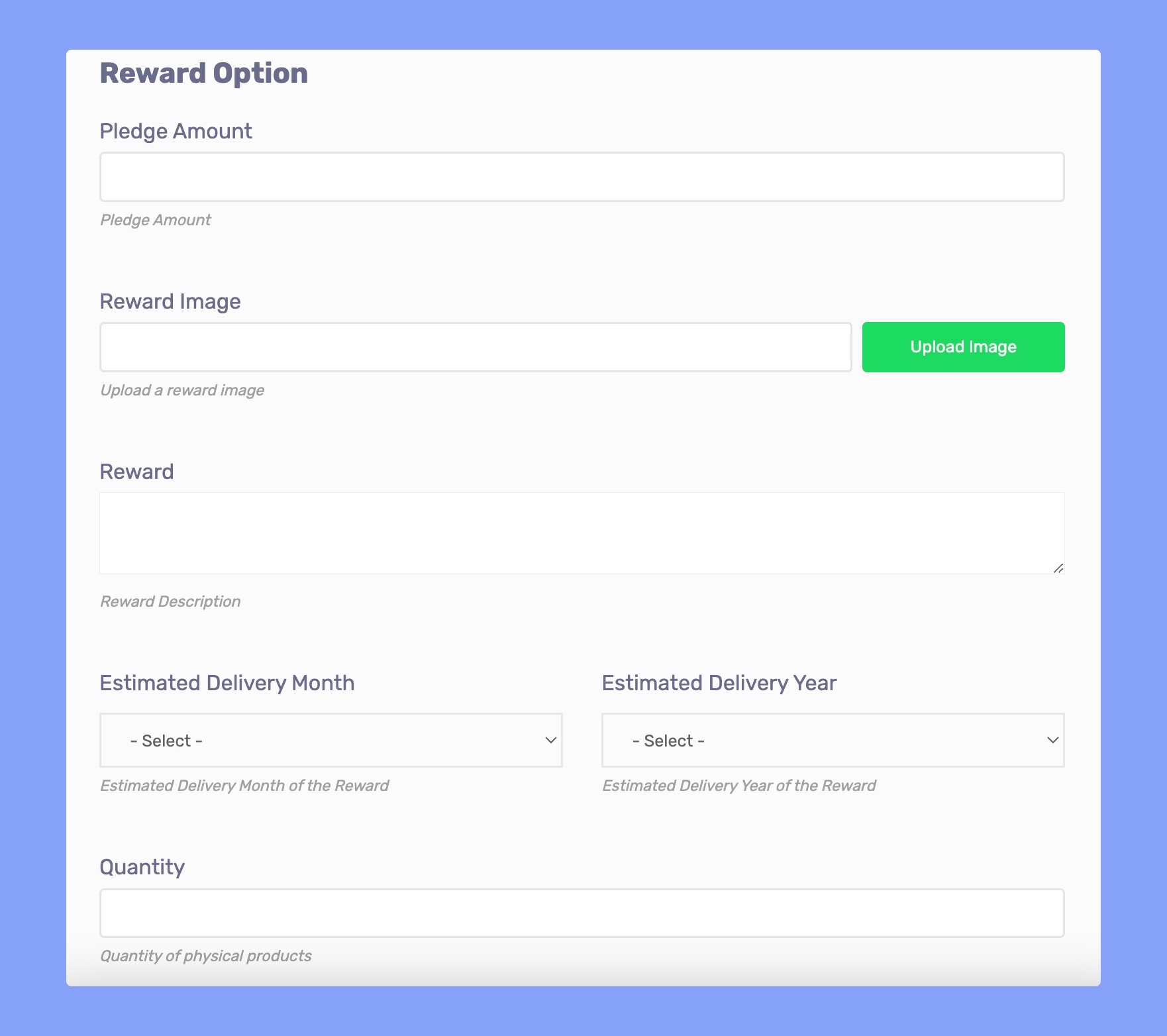 WP Crowdfunding reward option