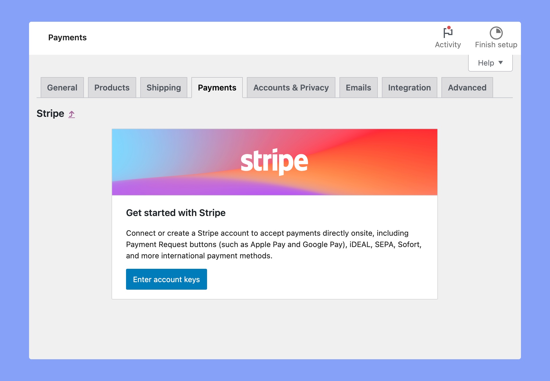 Setup stripe for WooCommerce