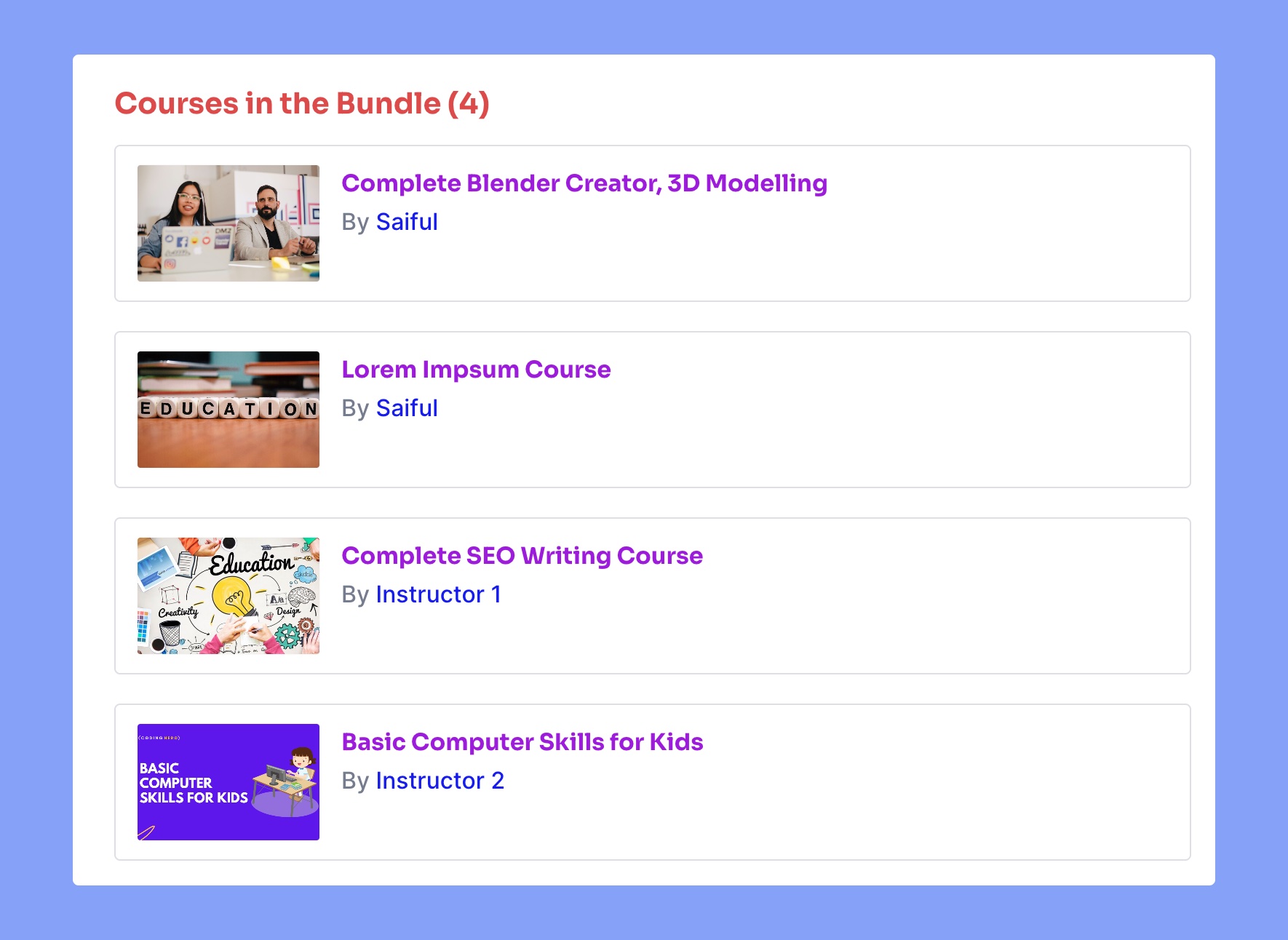 Documention | Bundle Courses