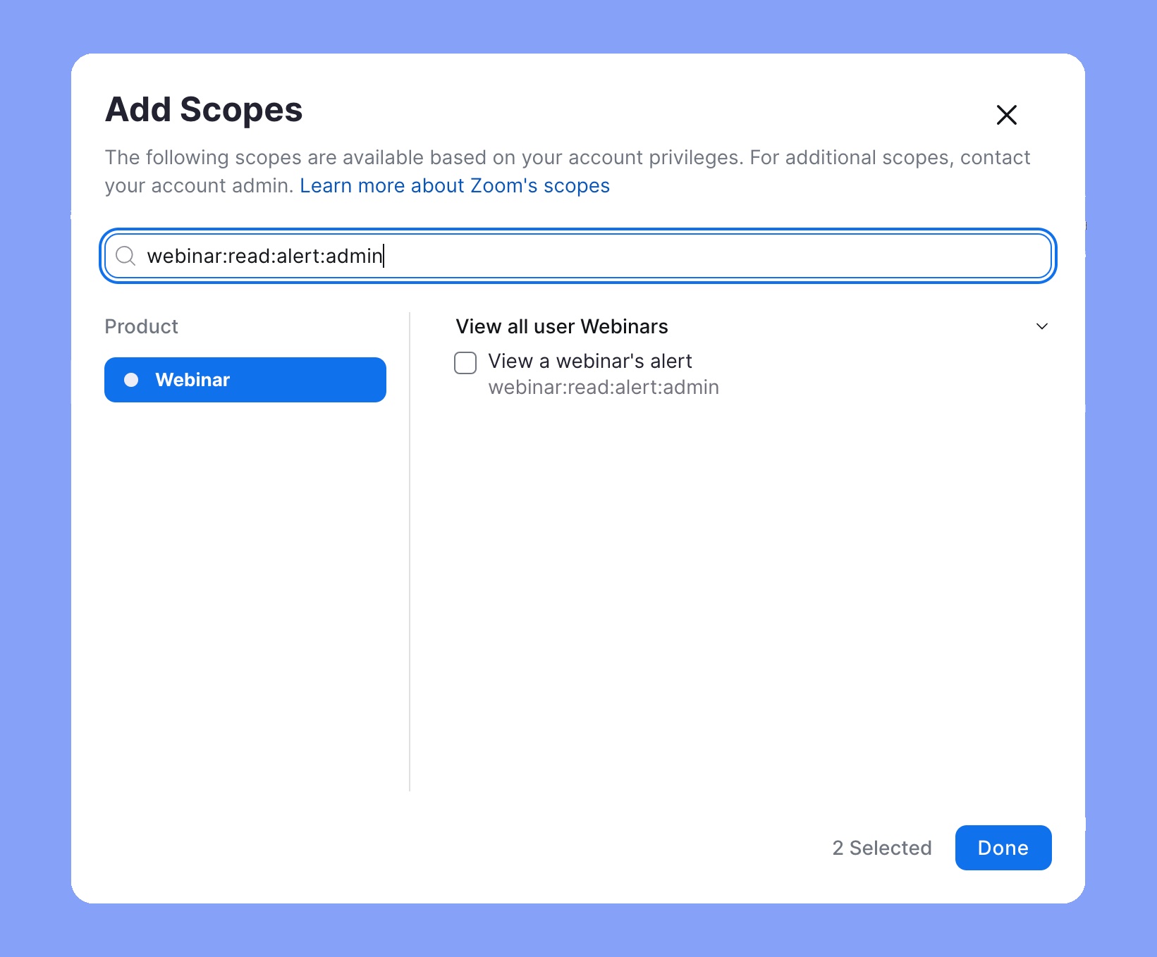 Search zoom scopes