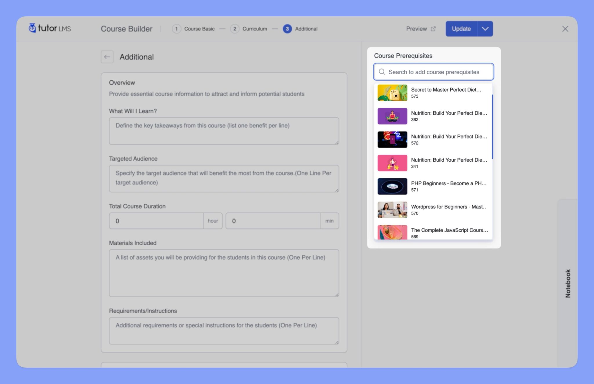 Documention | Additional Settings