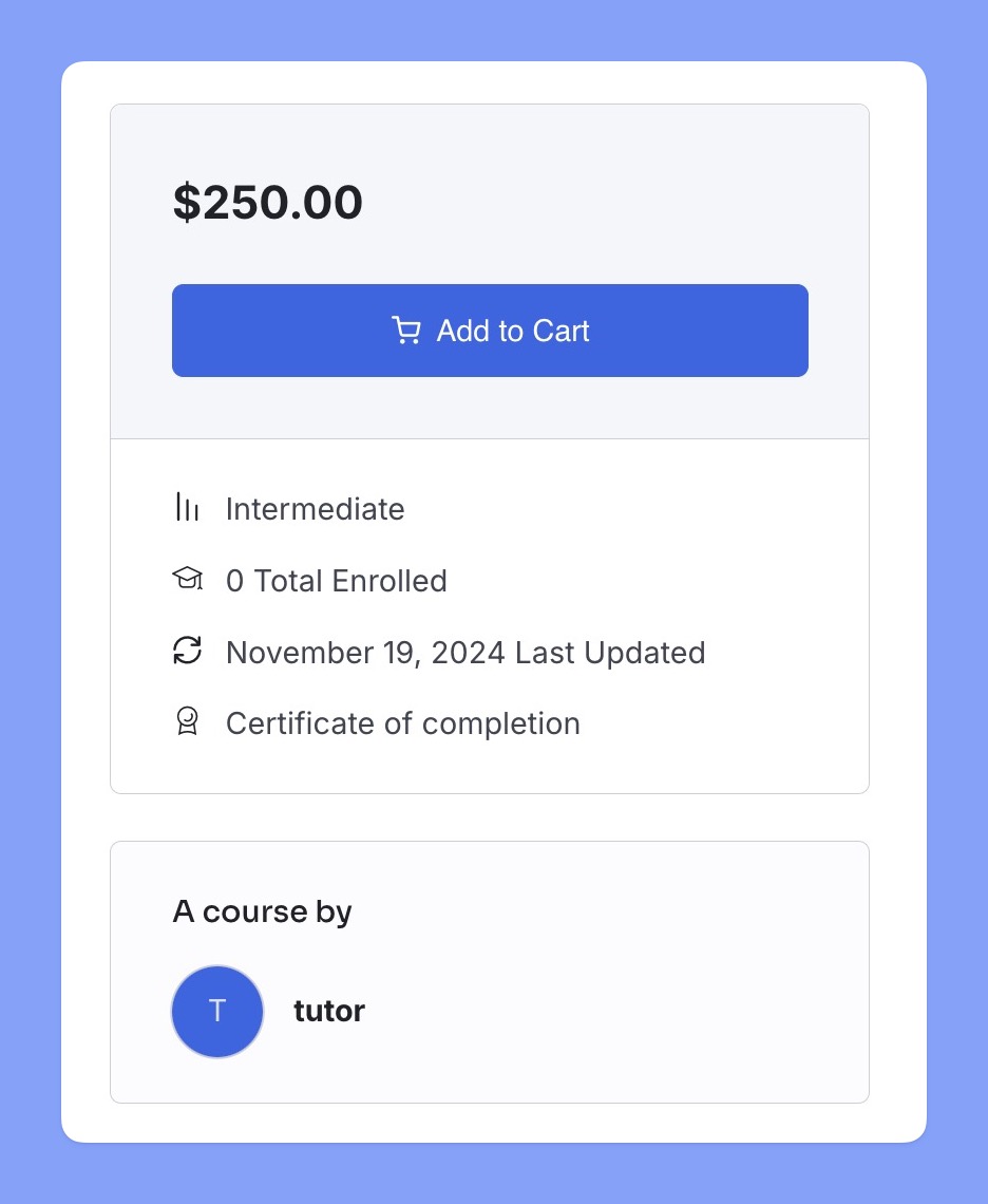 Tutor LMS One Time Purchase Only Option