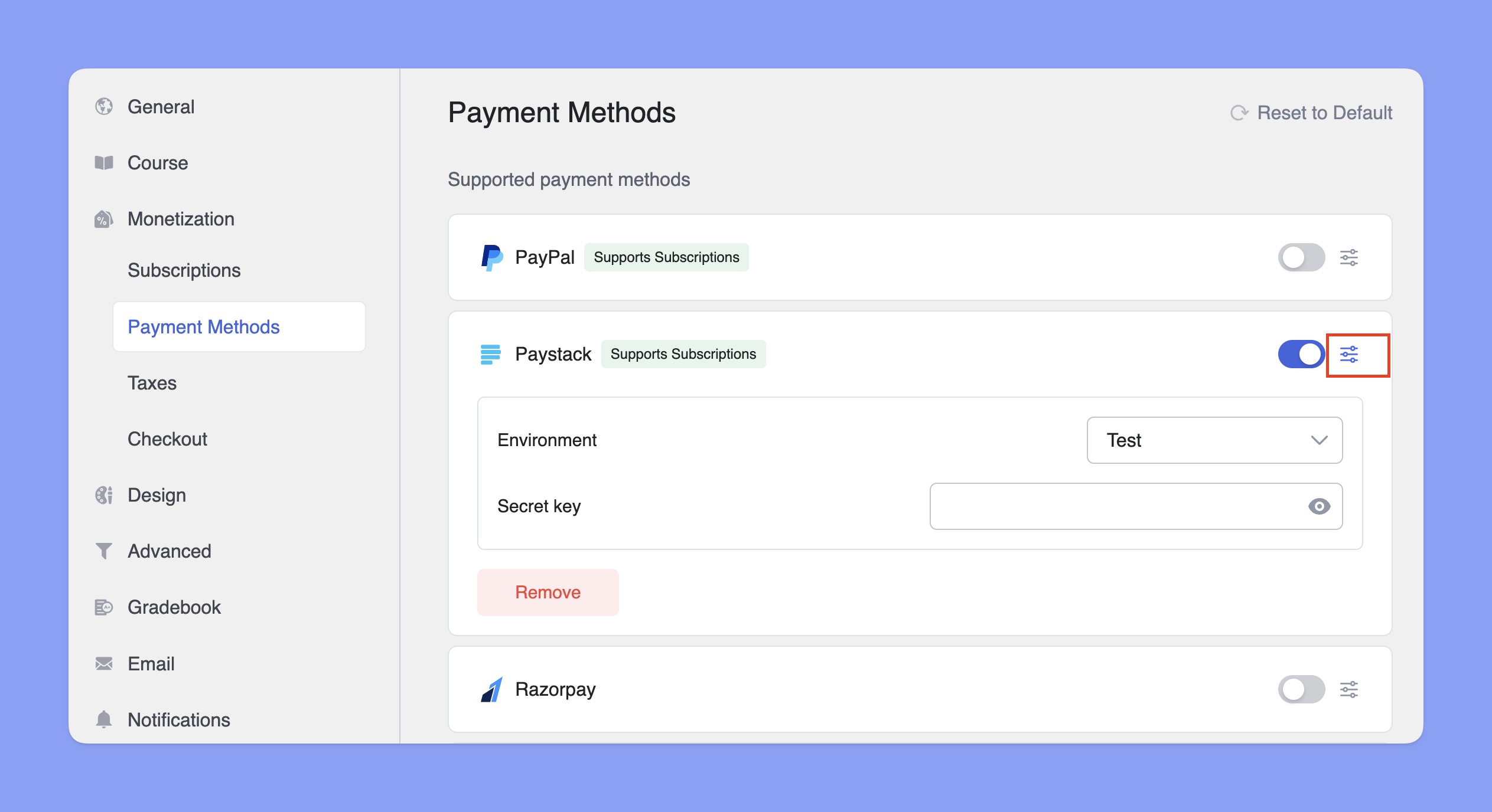 Paystack customize button