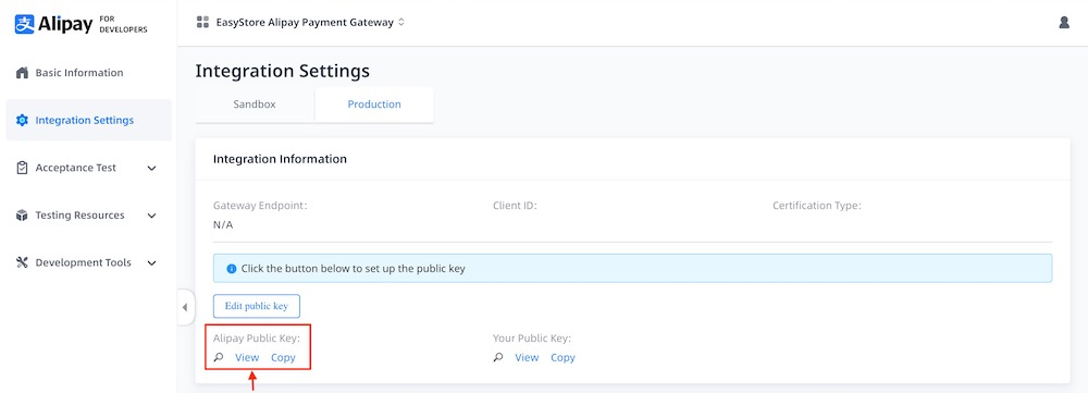 Integration settings view copy