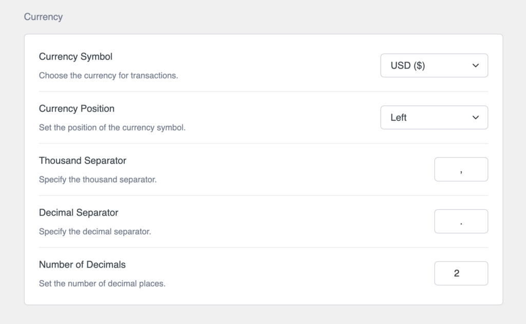 Tutor LMS Currency Options