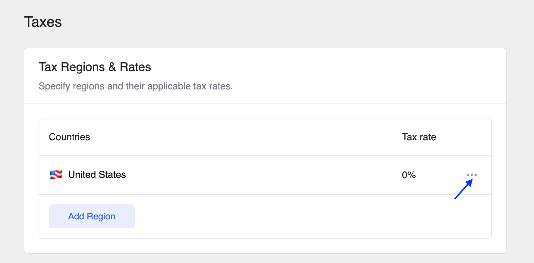 Edit Tax Rates