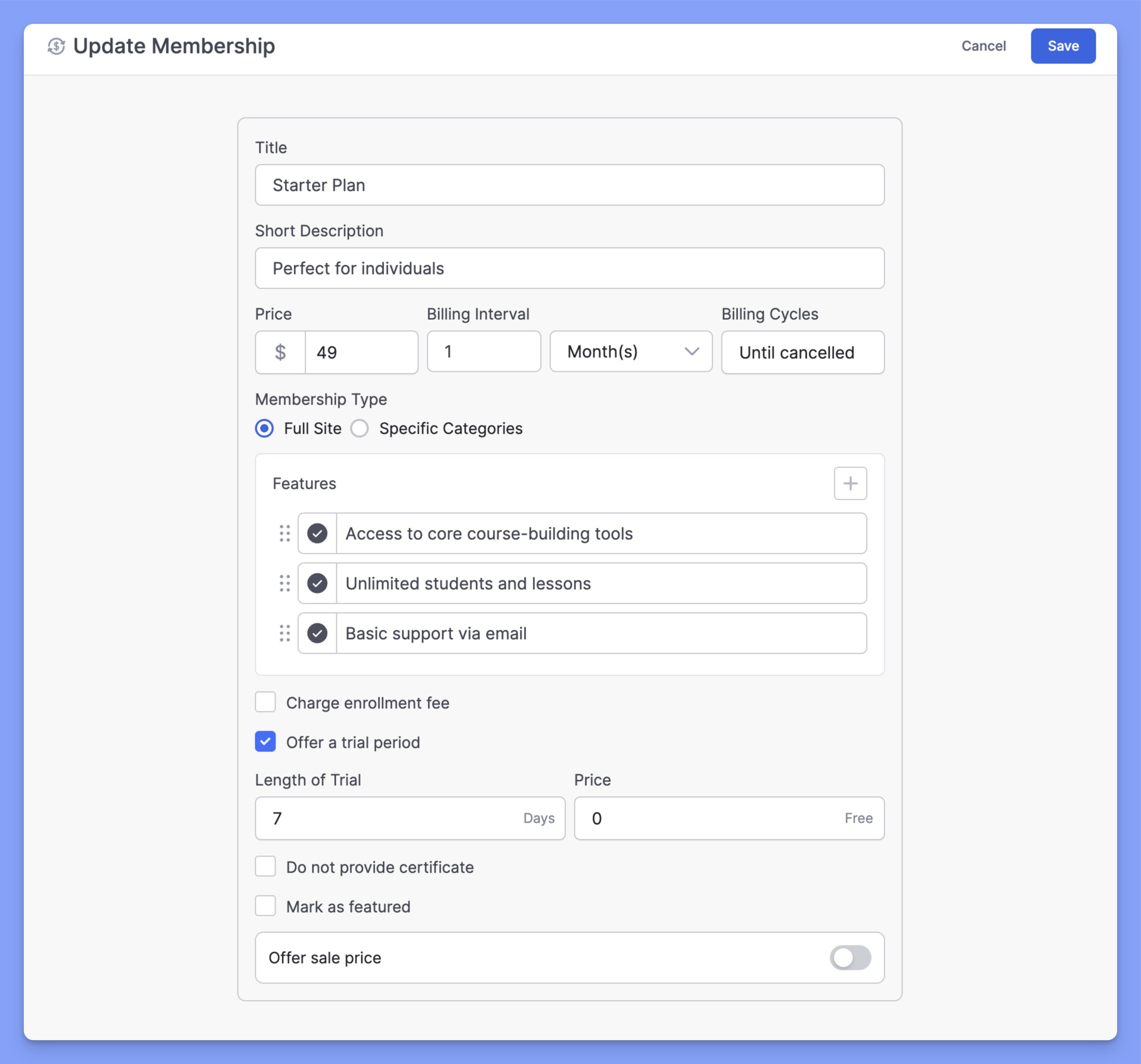 Tutor LMS Membership creation process
