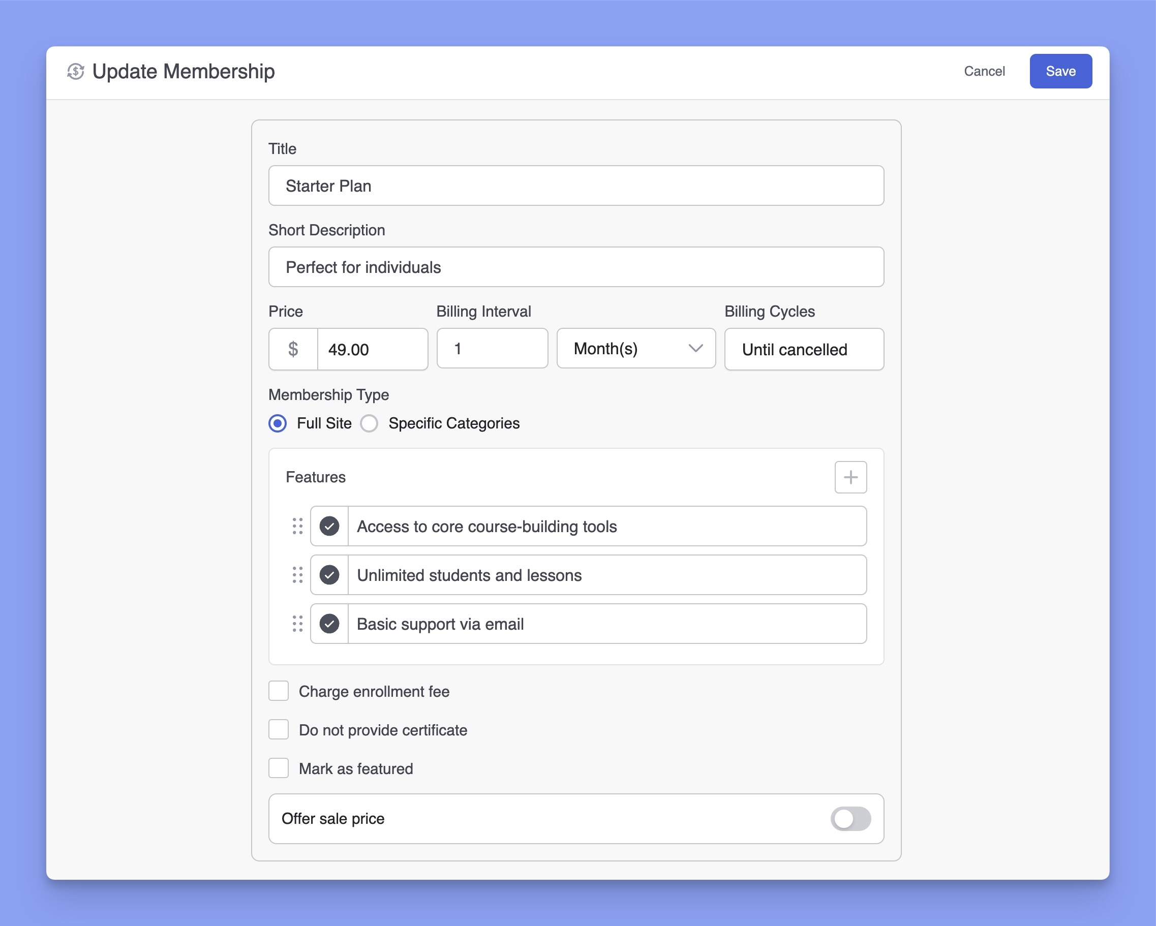 Tutor LMS Membership creation process