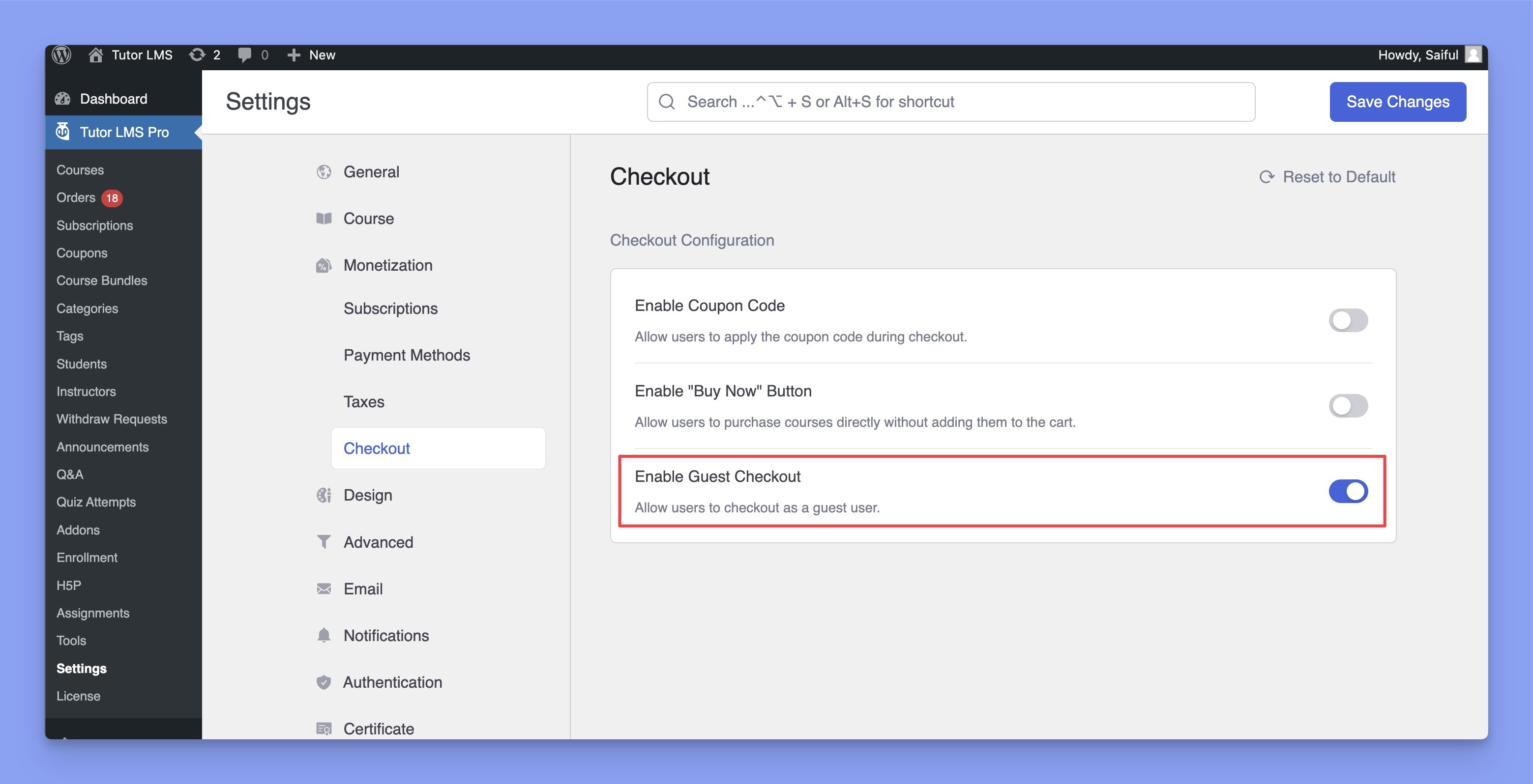 Enable guest checkout in Tutor LMS