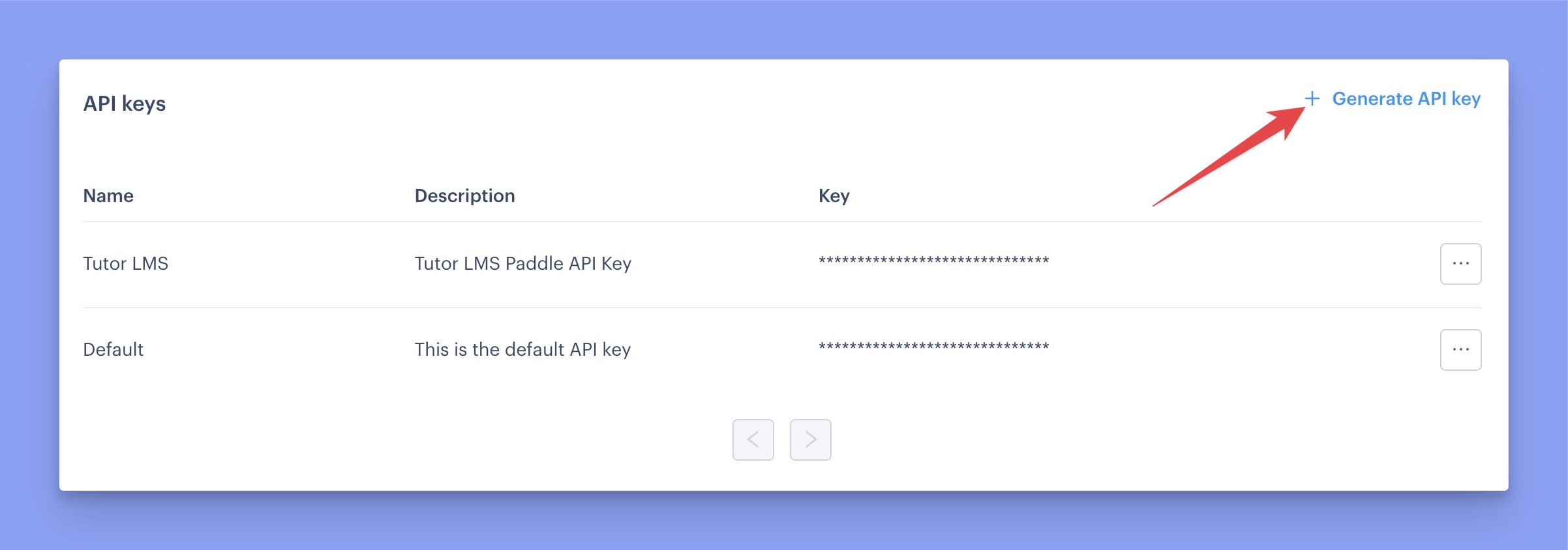 Generate API Key