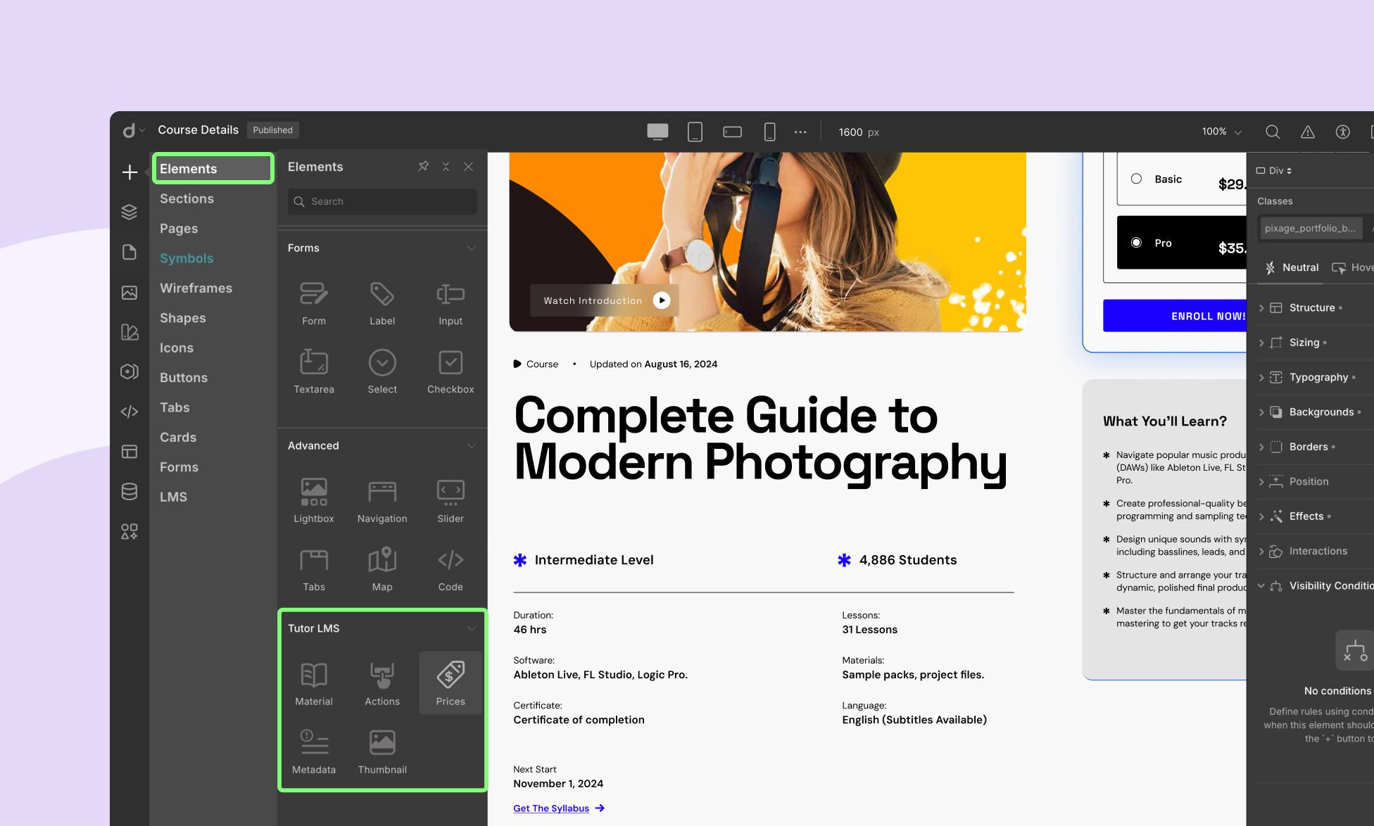 Tutor LMS elements