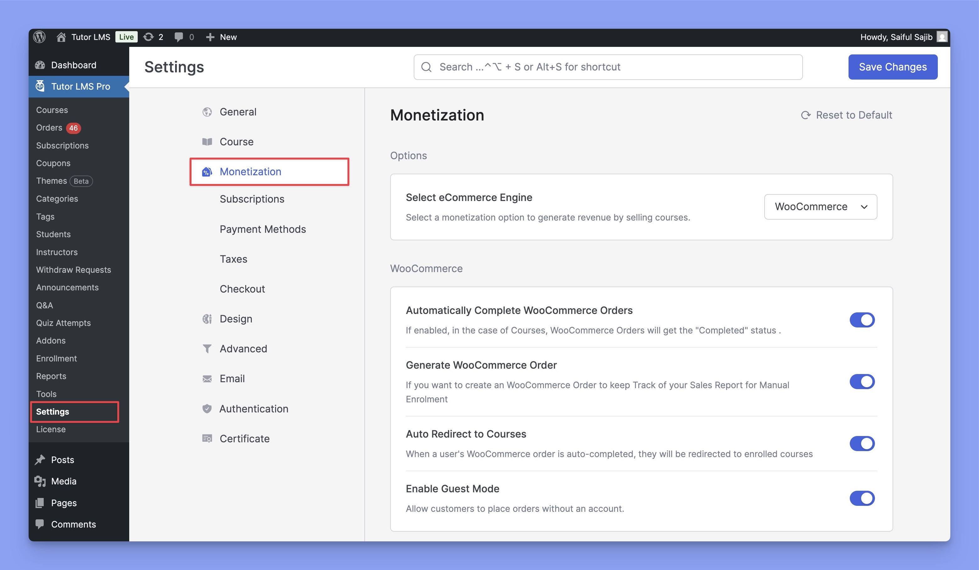 Tutor LMS x WooCommerce integration