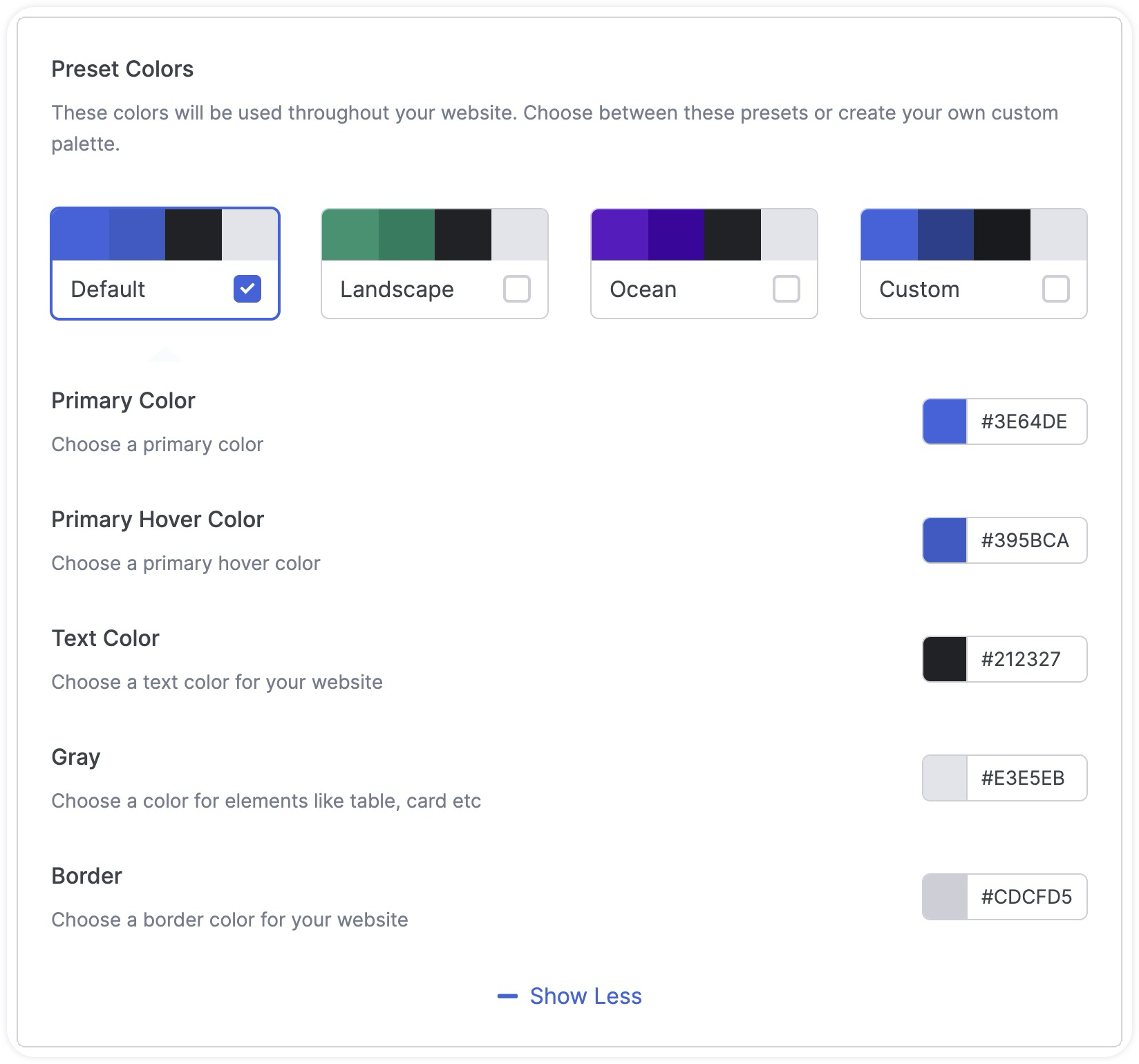 Tutor LMS Color Presets/ Site Color Customization
